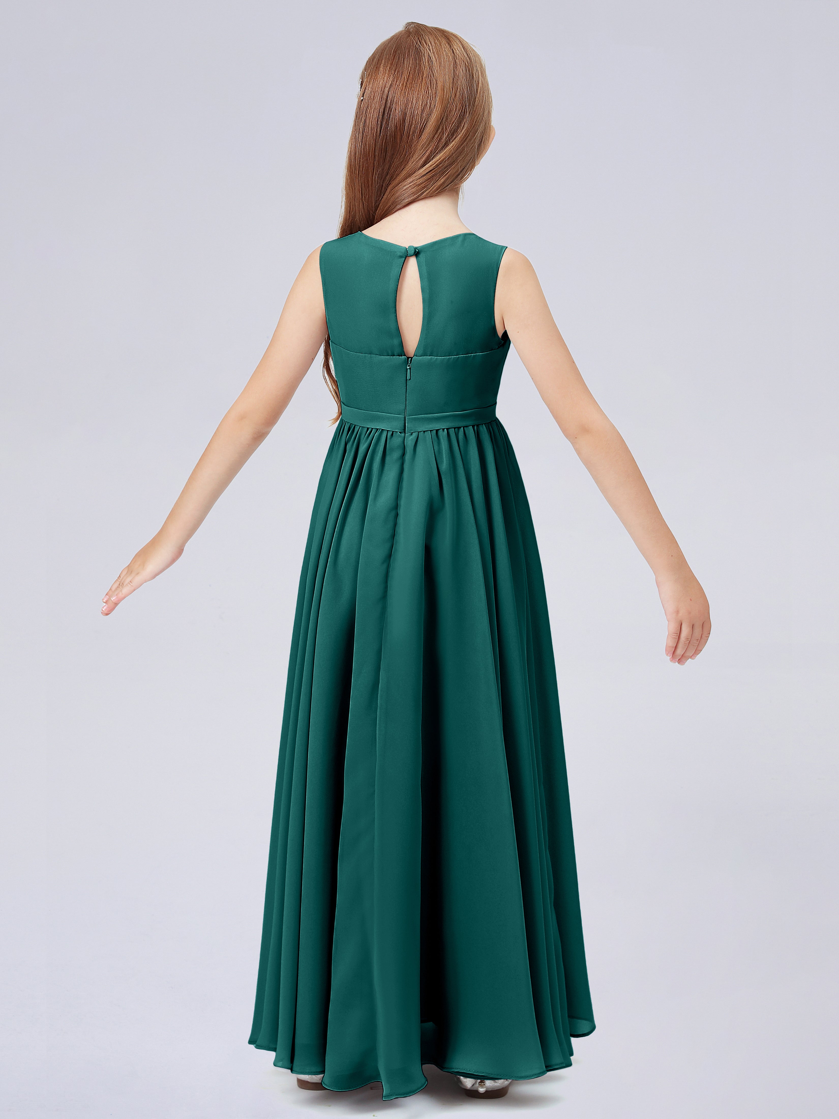 Ärmelloses Chiffon Kleid für Junge Brautjungfern