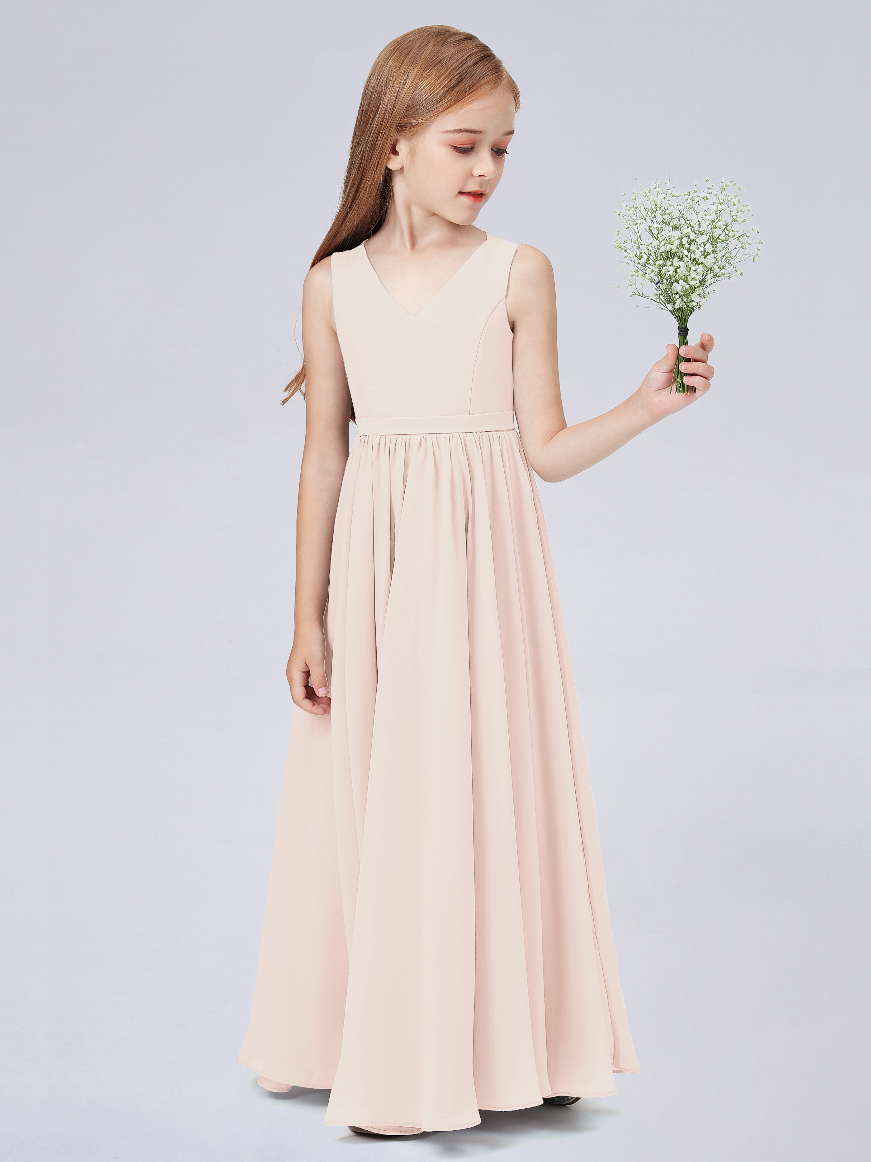 Ärmelloses Chiffon Kleid für Junge Brautjungfern