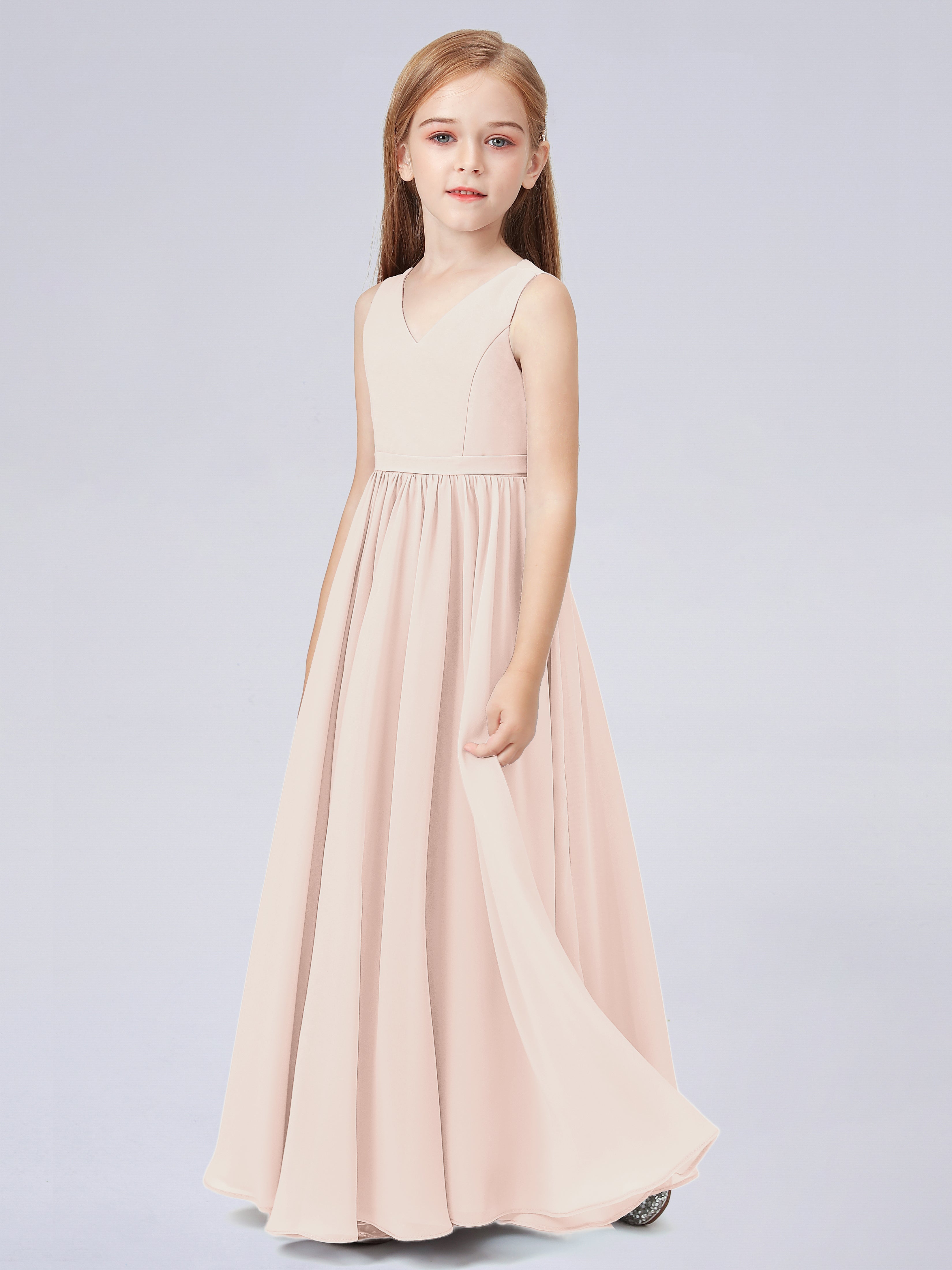 Ärmelloses Chiffon Kleid für Junge Brautjungfern