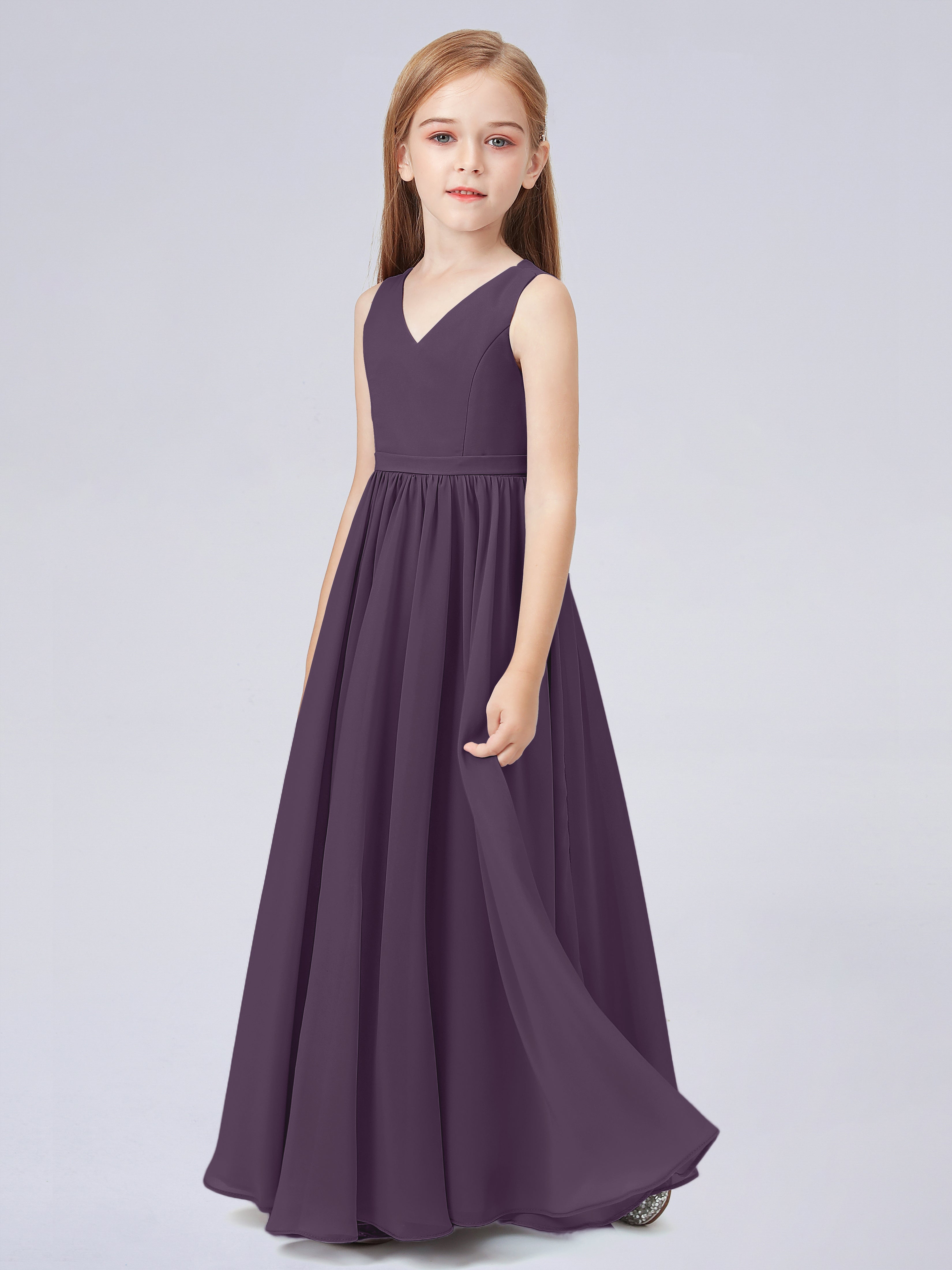 Ärmelloses Chiffon Kleid für Junge Brautjungfern