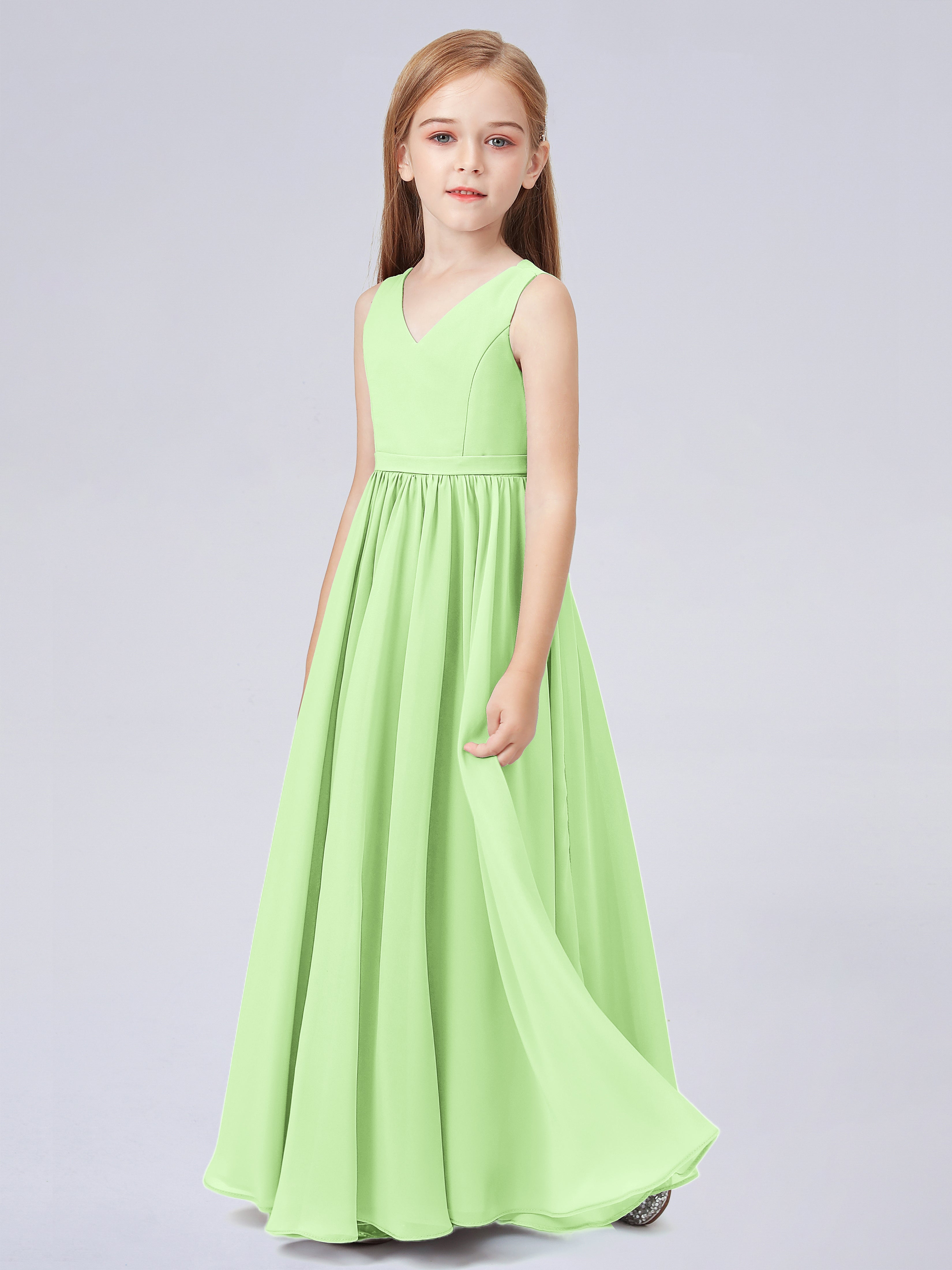 Ärmelloses Chiffon Kleid für Junge Brautjungfern