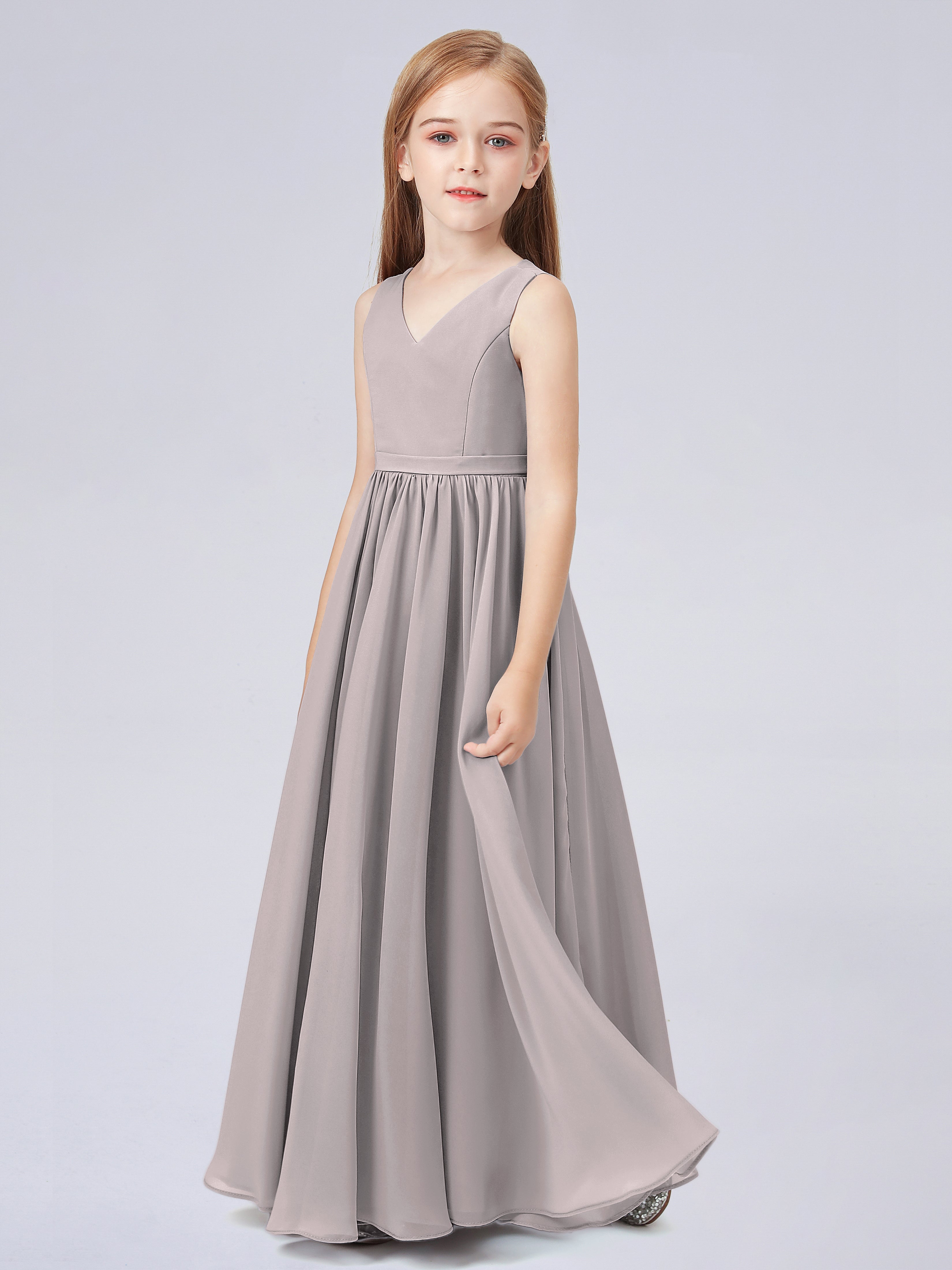 Ärmelloses Chiffon Kleid für Junge Brautjungfern