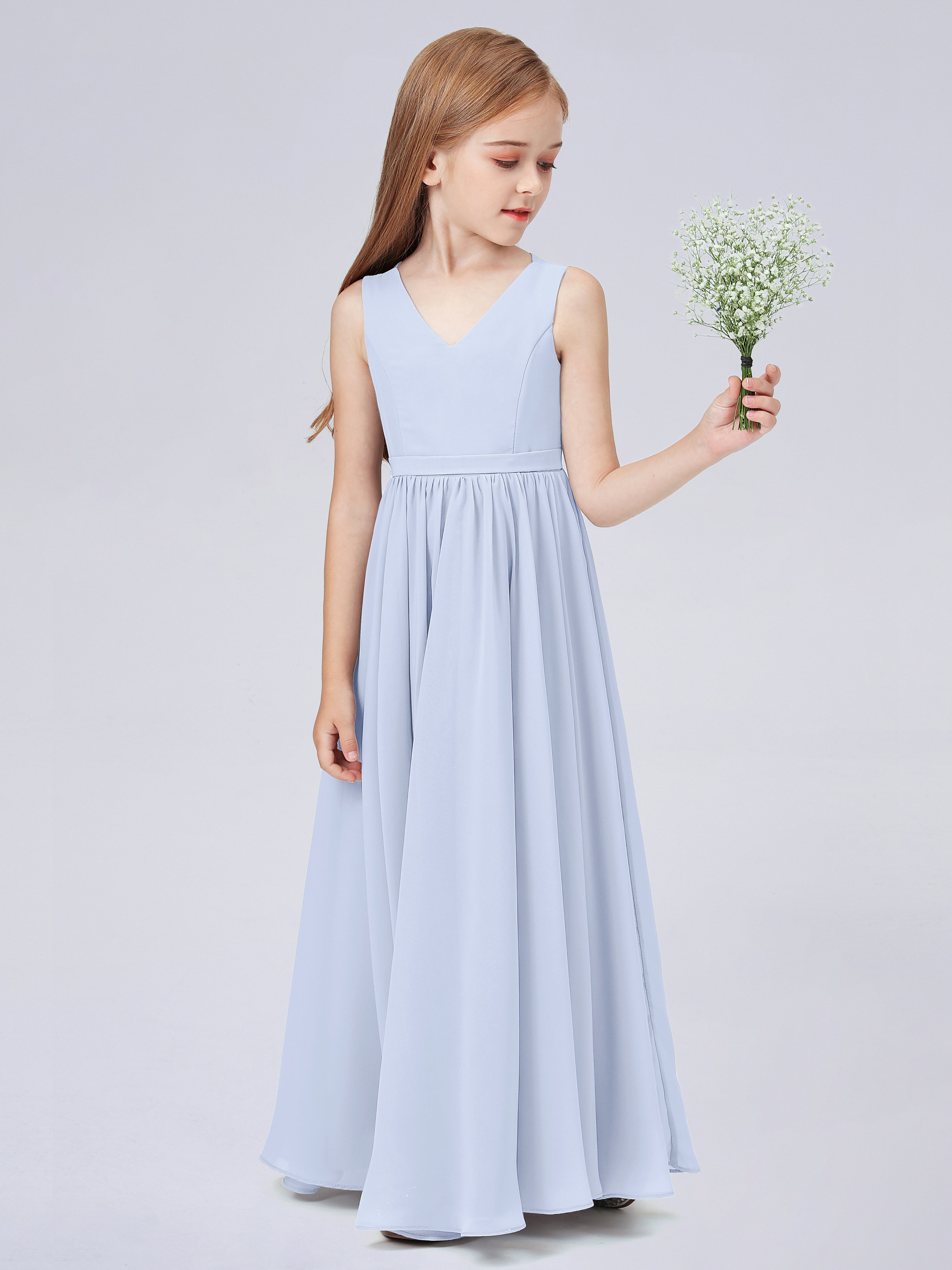 Ärmelloses Chiffon Kleid für Junge Brautjungfern