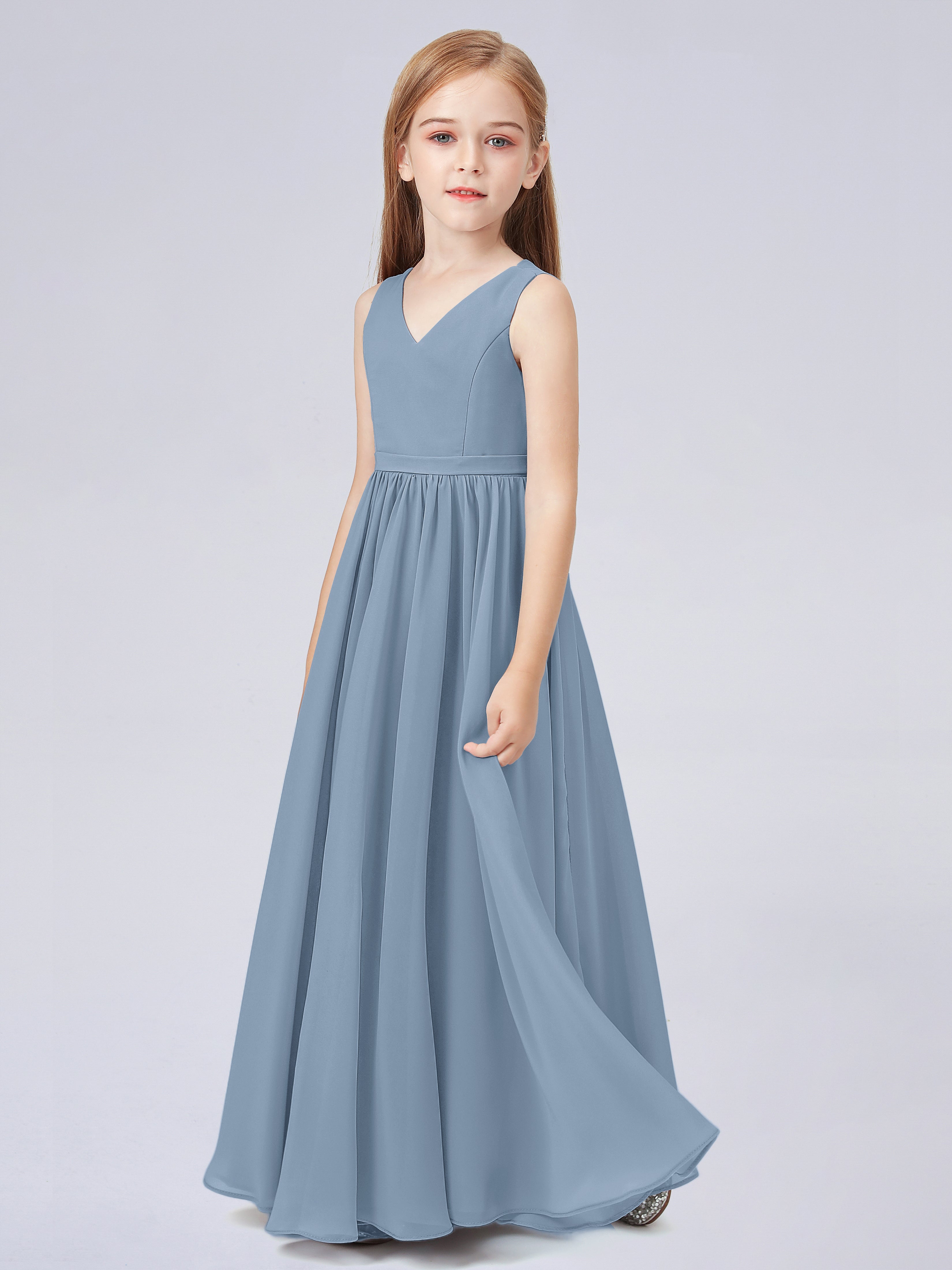 Ärmelloses Chiffon Kleid für Junge Brautjungfern