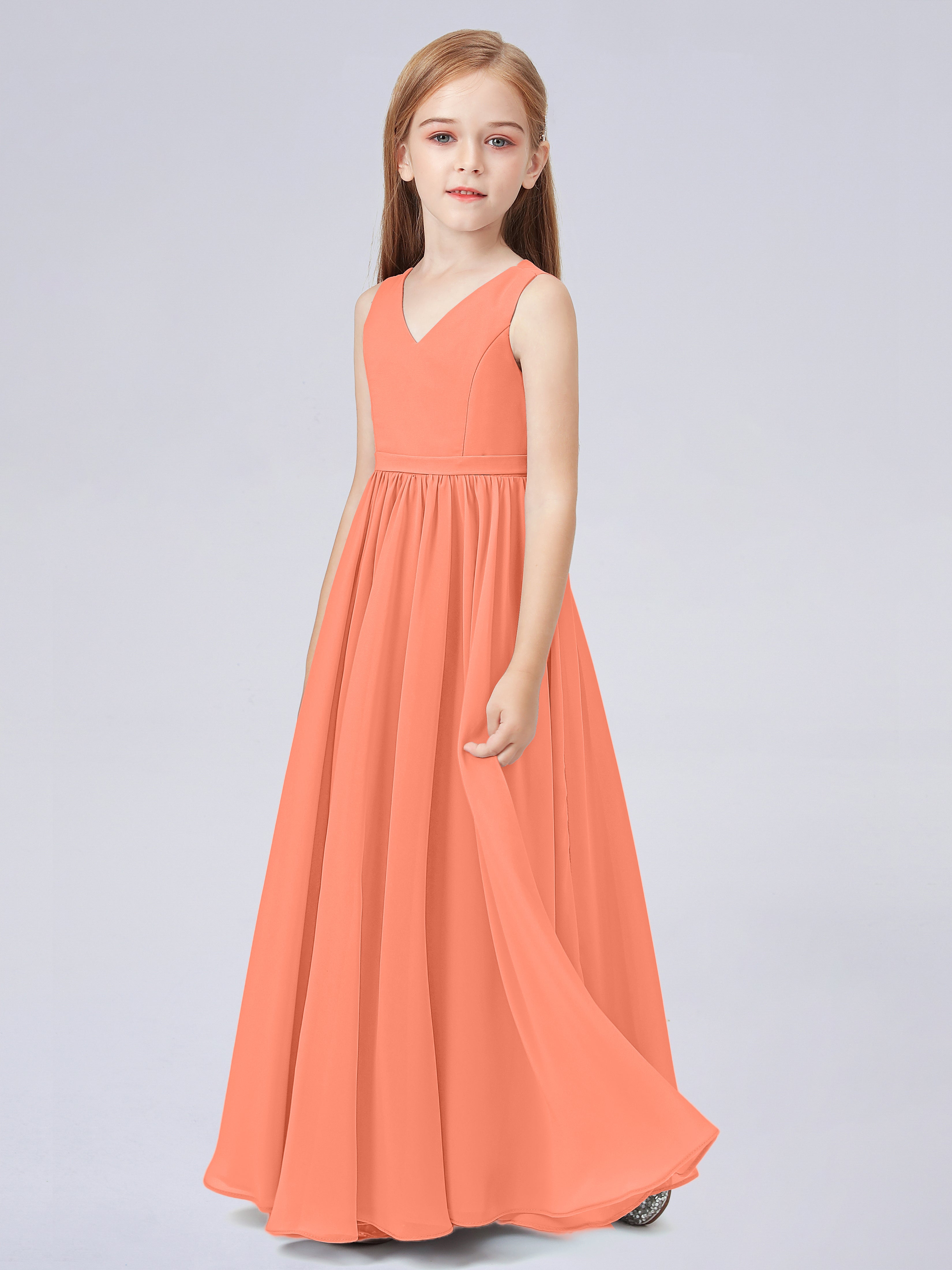 Ärmelloses Chiffon Kleid für Junge Brautjungfern