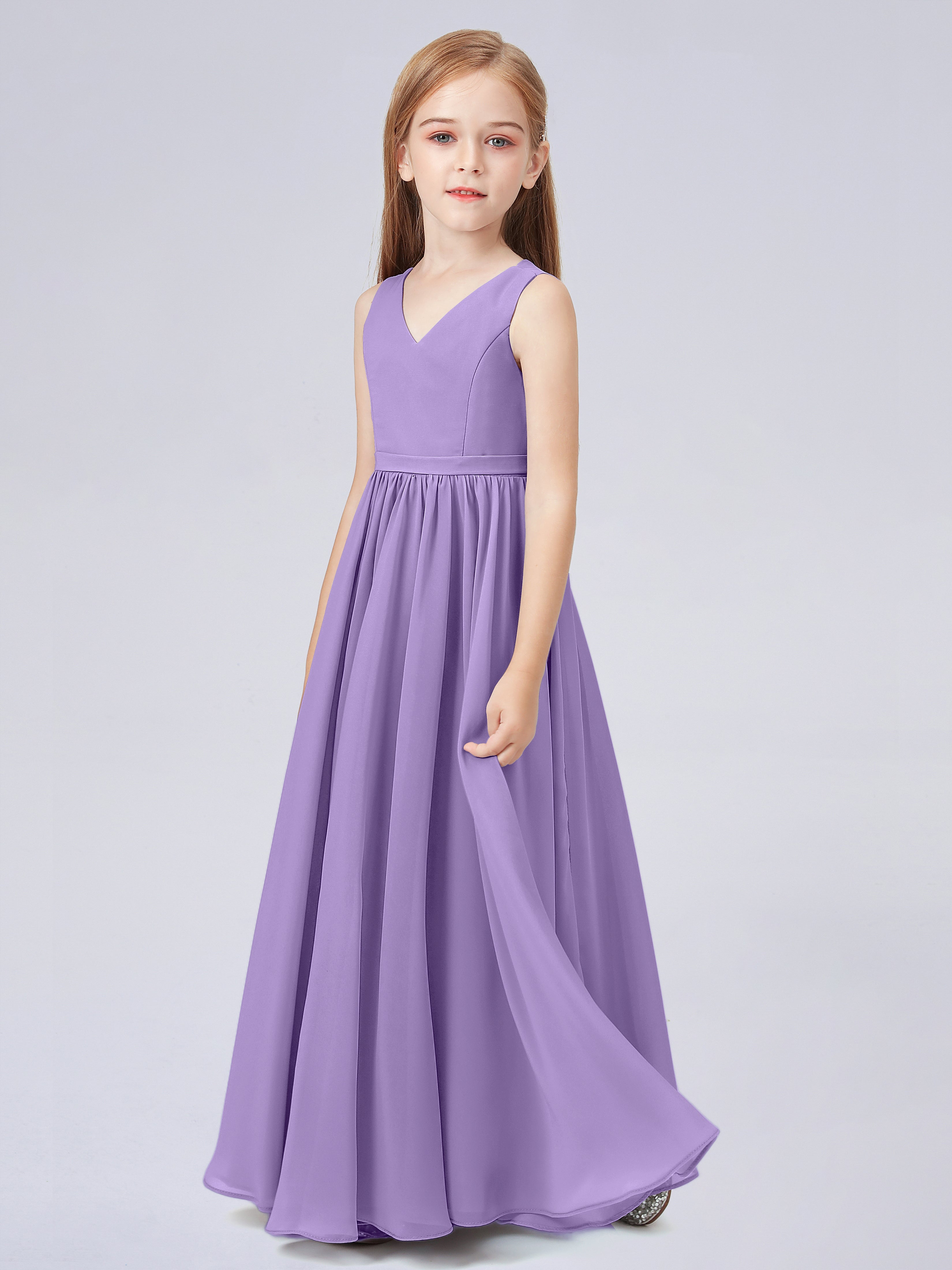 Ärmelloses Chiffon Kleid für Junge Brautjungfern