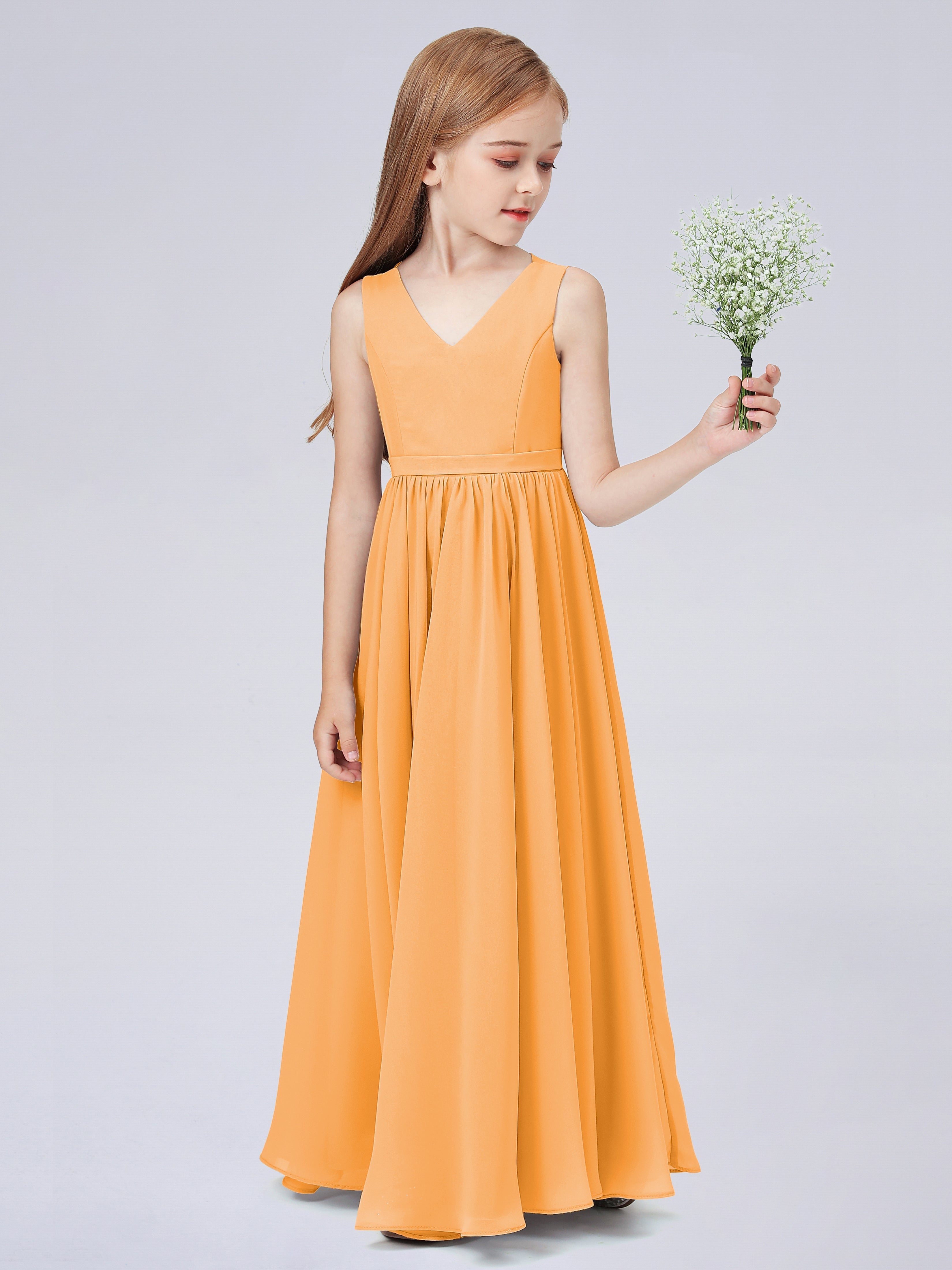 Ärmelloses Chiffon Kleid für Junge Brautjungfern