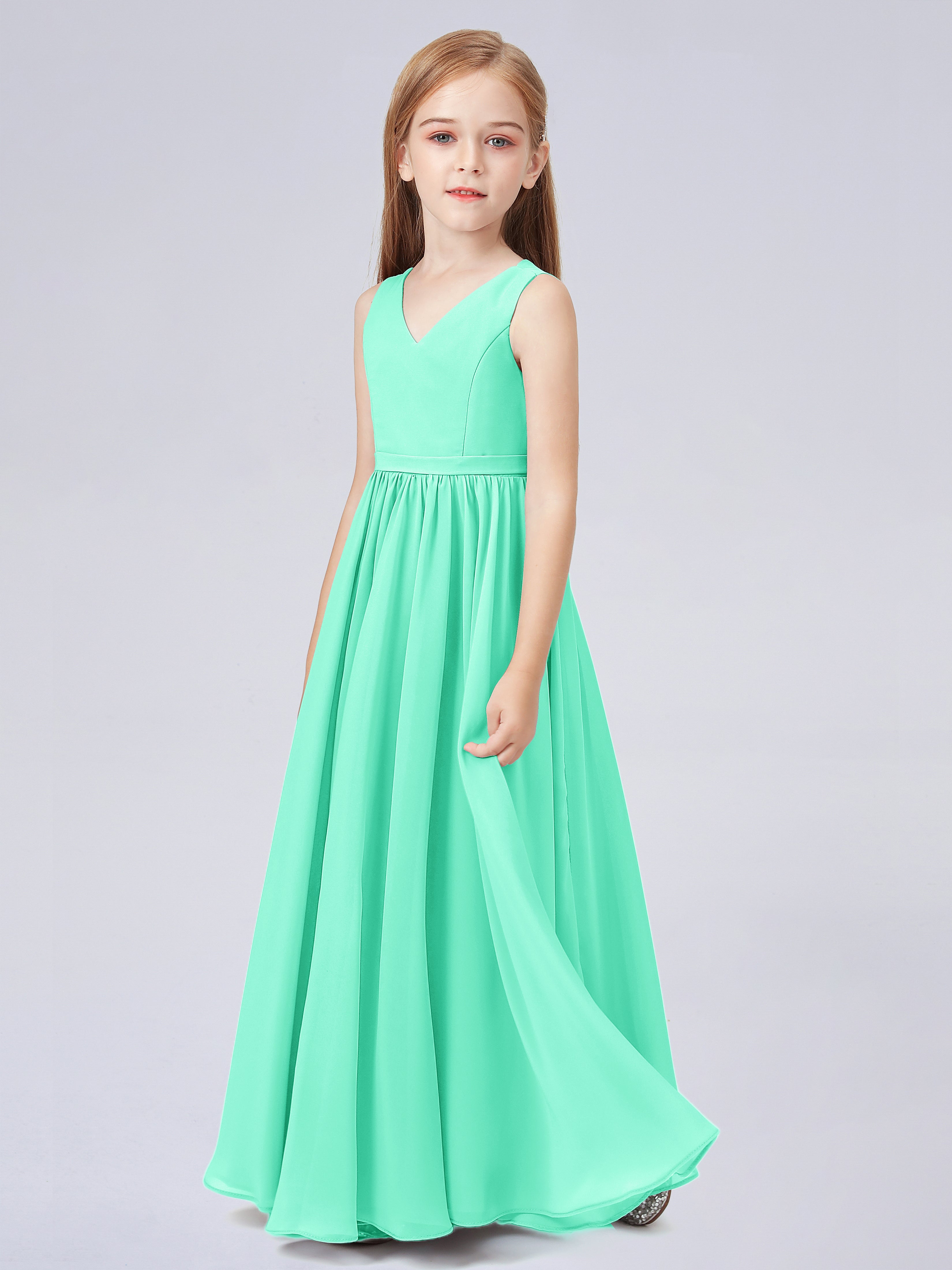 Ärmelloses Chiffon Kleid für Junge Brautjungfern