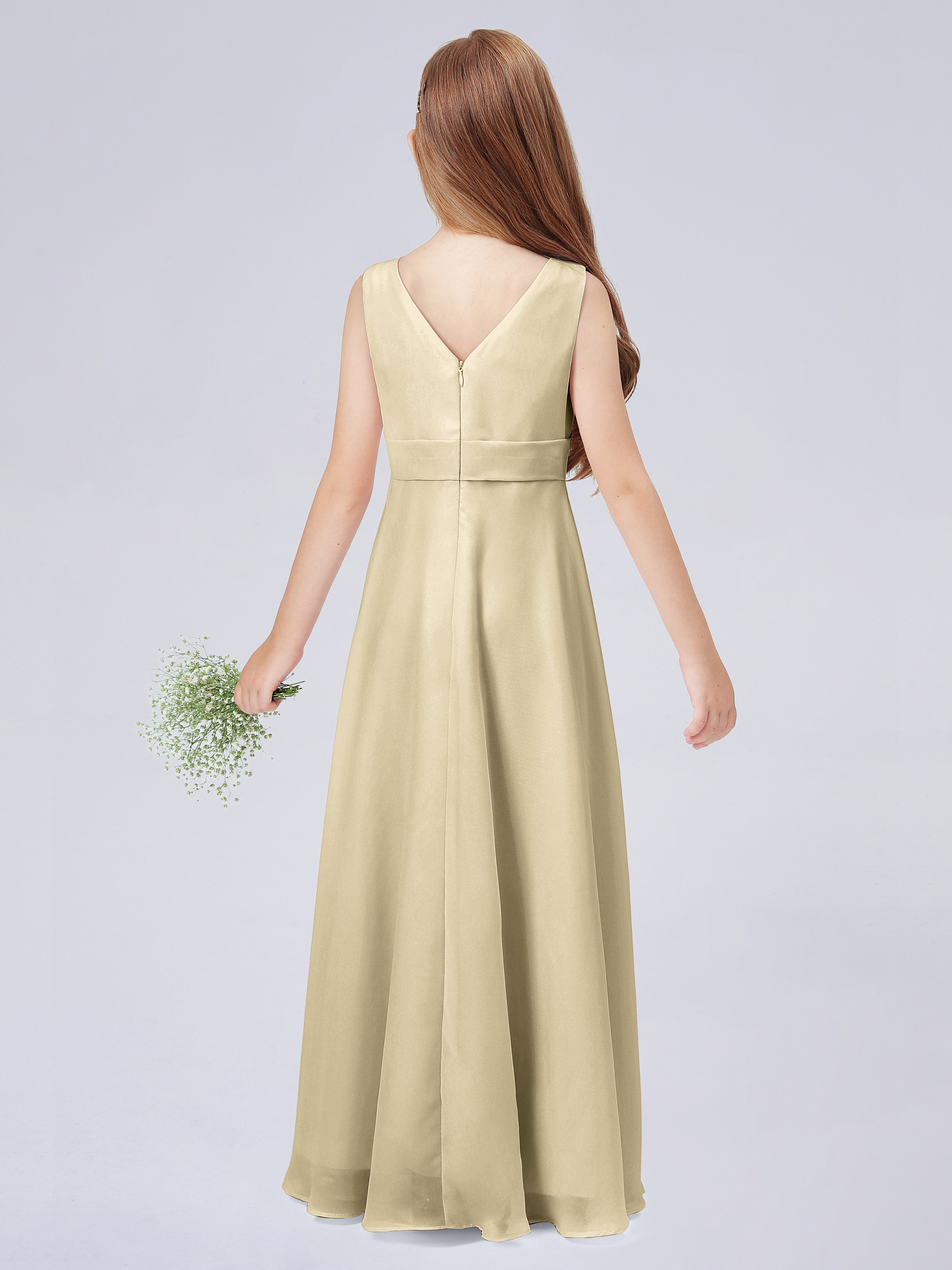 Trägerkleid für Junge Brautjungfern mit Cascade