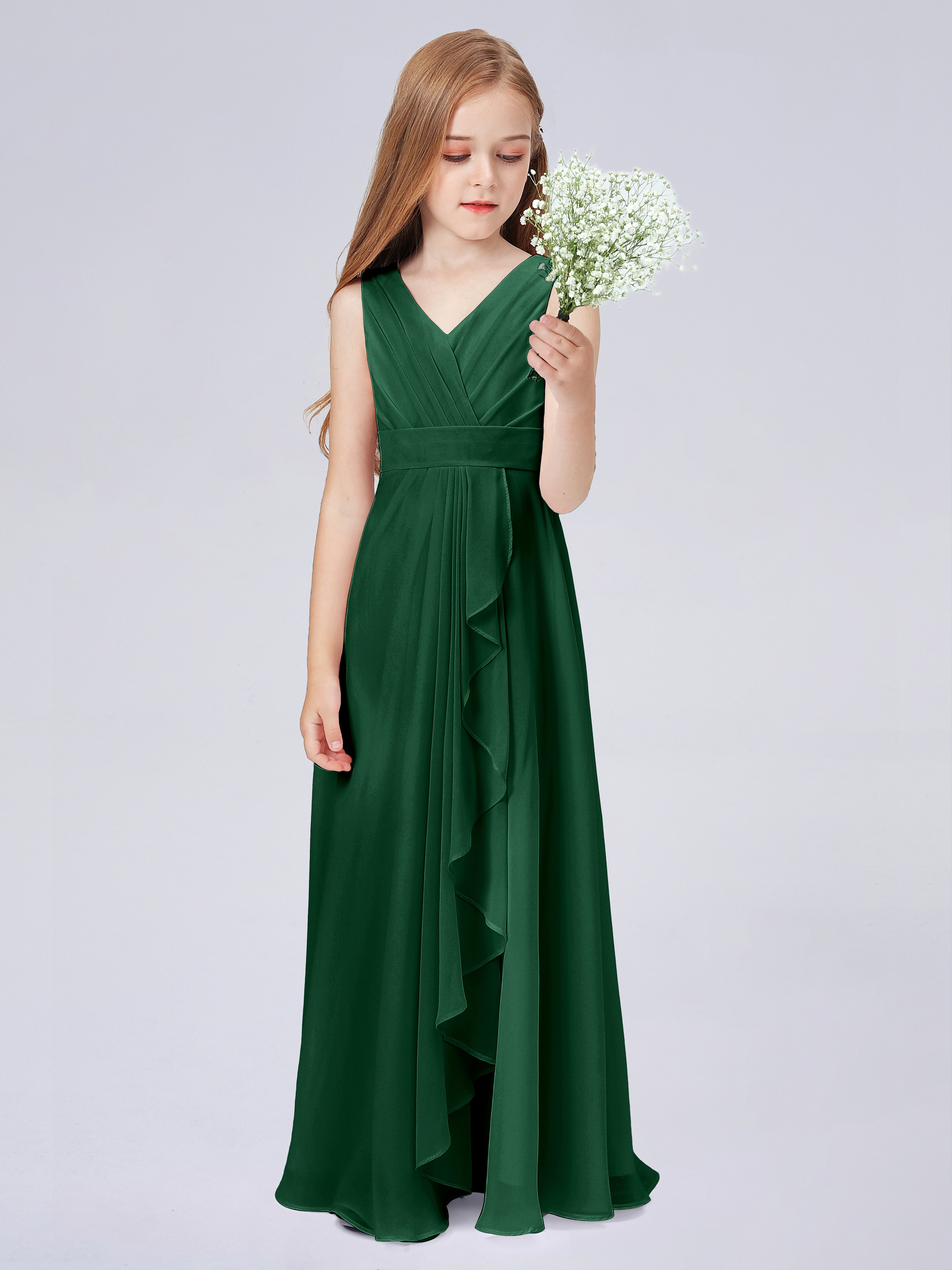 Trägerkleid für Junge Brautjungfern mit Cascade