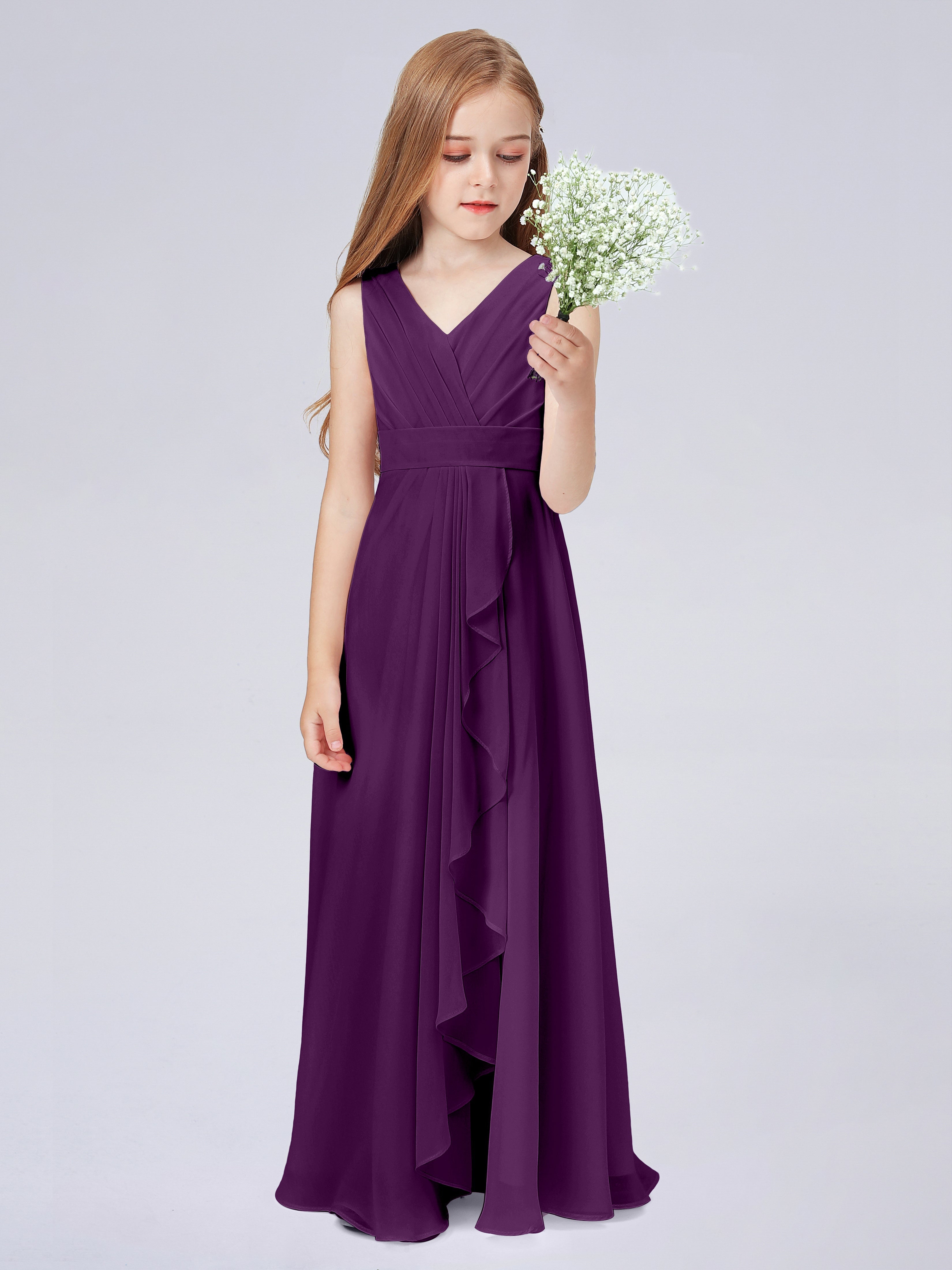 Trägerkleid für Junge Brautjungfern mit Cascade