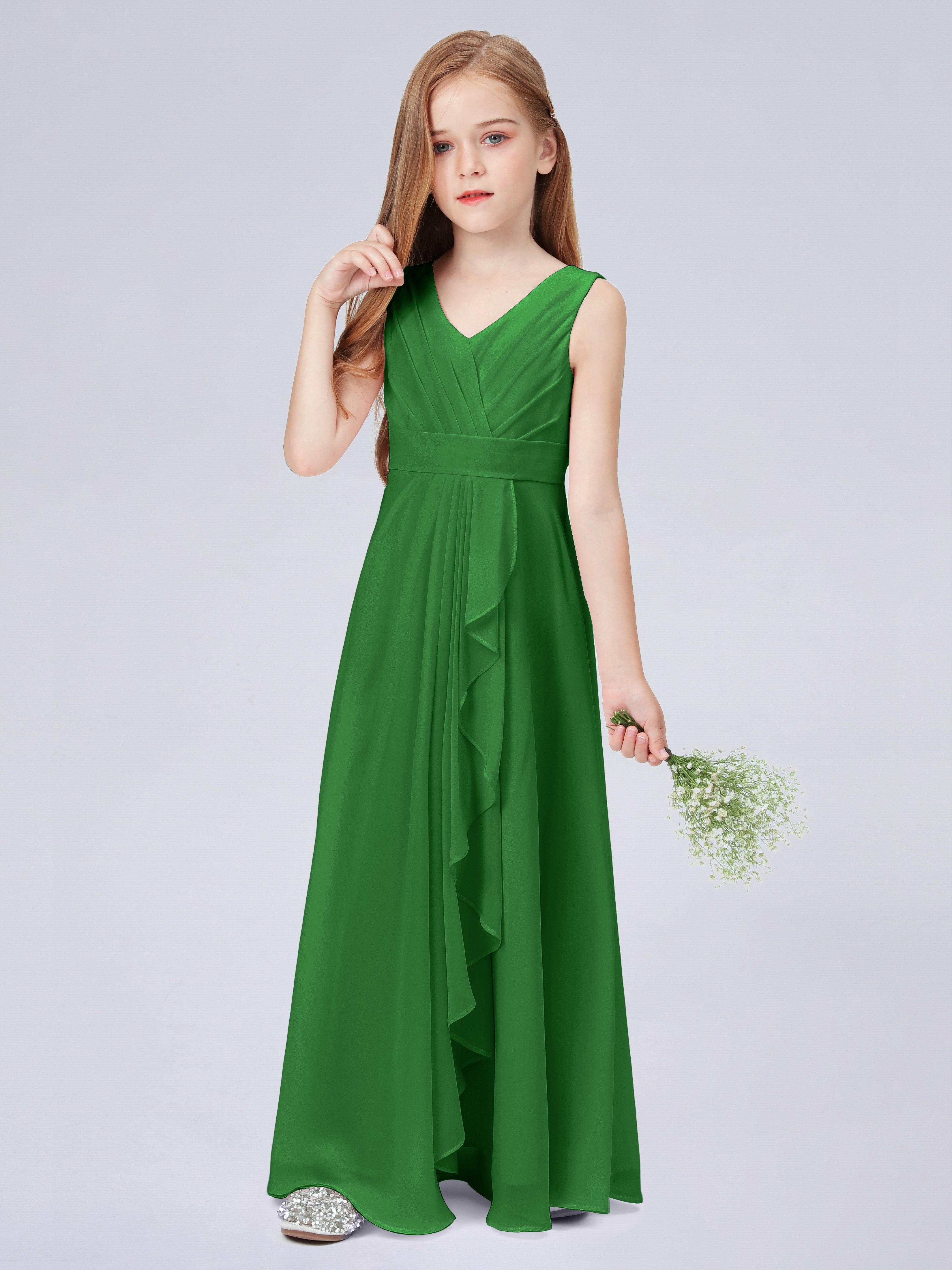 Trägerkleid für Junge Brautjungfern mit Cascade