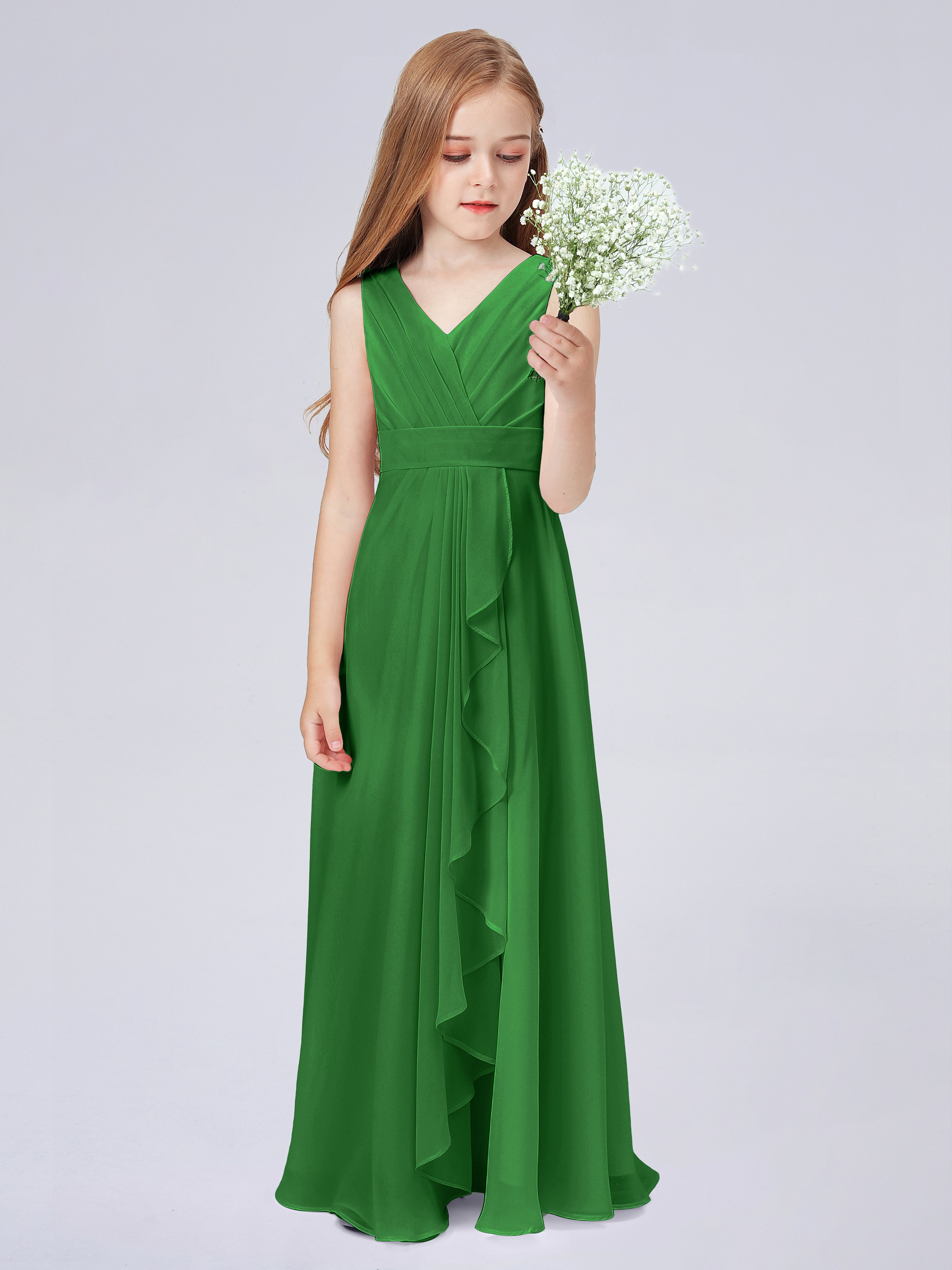 Trägerkleid für Junge Brautjungfern mit Cascade