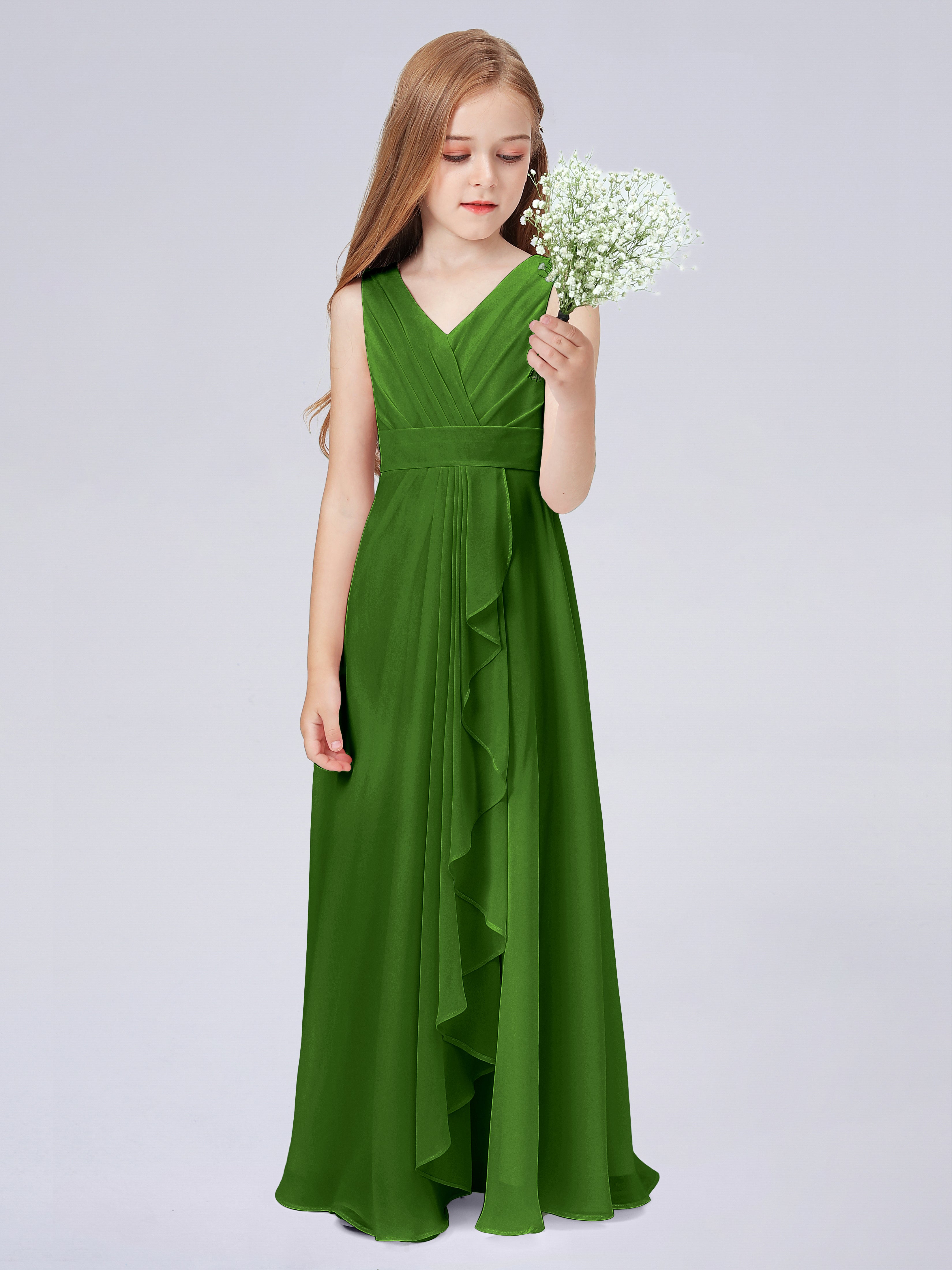 Trägerkleid für Junge Brautjungfern mit Cascade