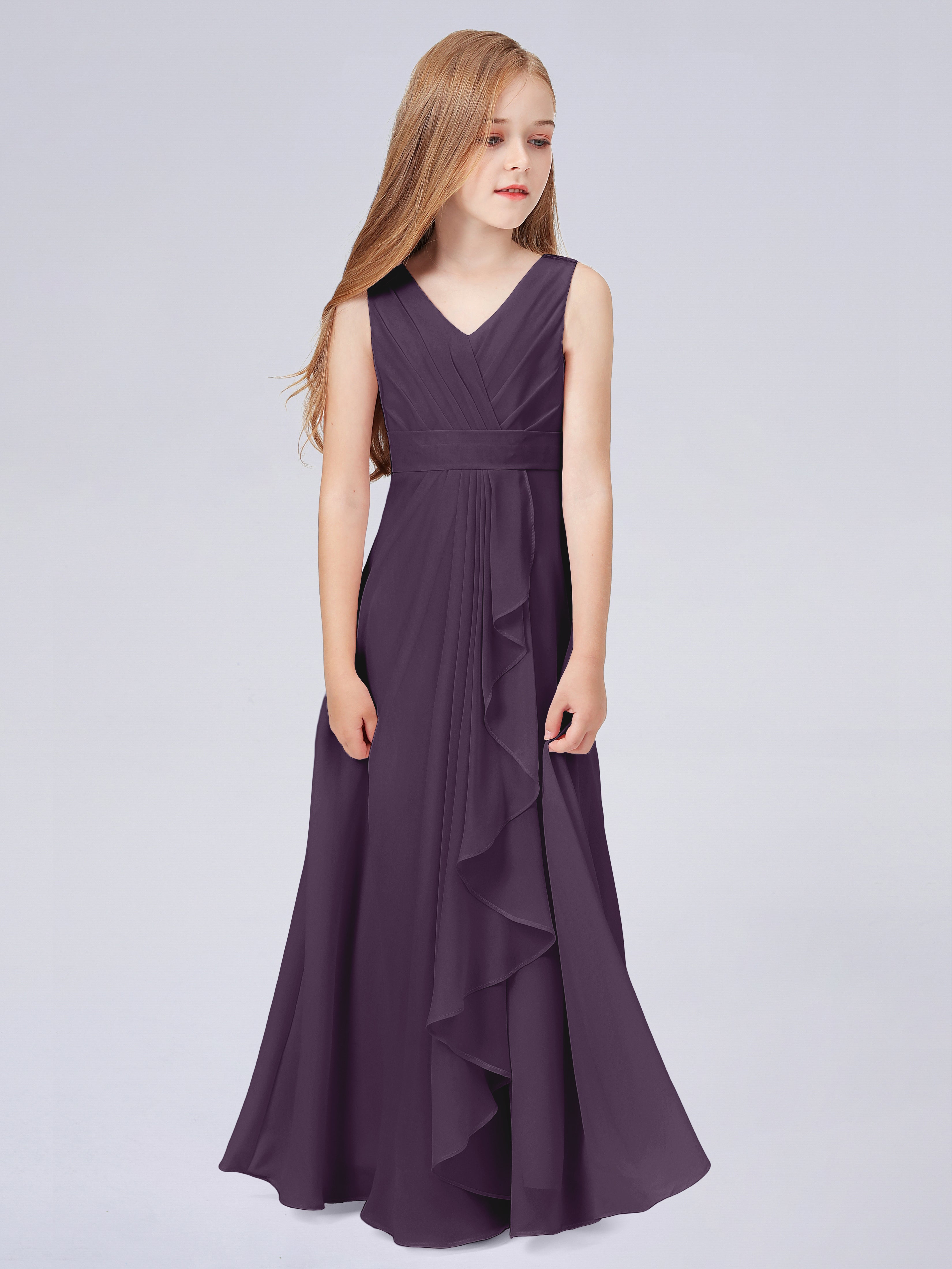 Trägerkleid für Junge Brautjungfern mit Cascade