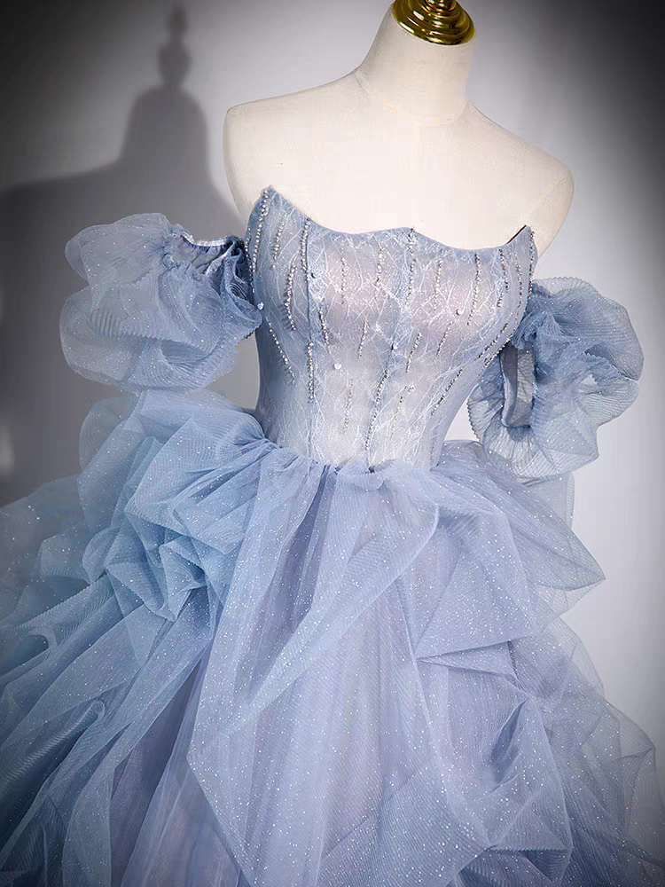 Chic A-Linie Sweetheart Ballkleid Puffy Tulle Quinceanera Kleid